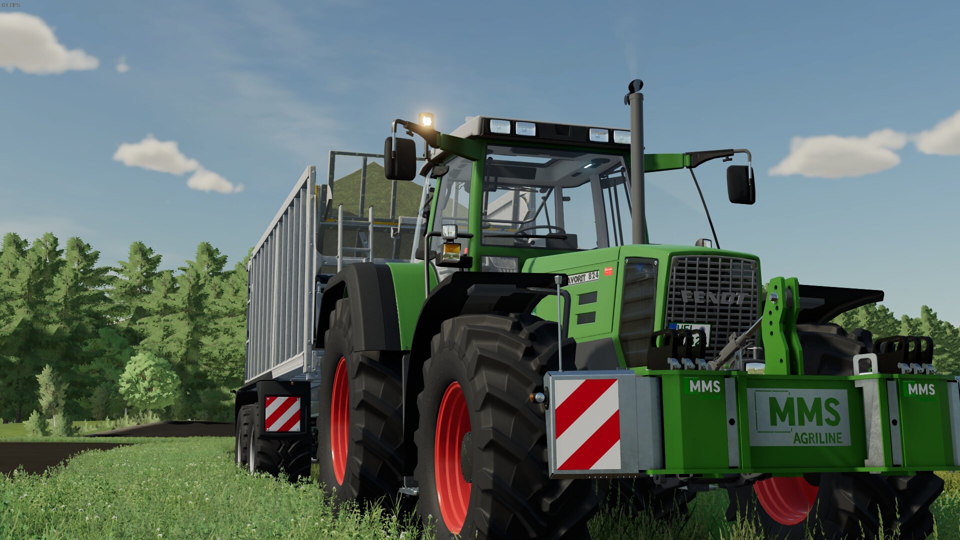 Fendt 824 lse turboshift beim Grashäckseln