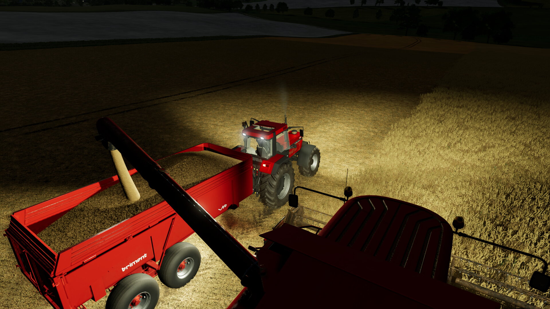 Nachtdreschen mit Case-IH 2388 Axial Flow und Co.