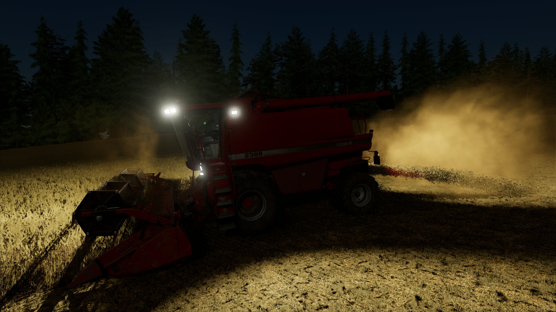 Nachtdreschen mit Case-IH 2388 Axial Flow und Co.